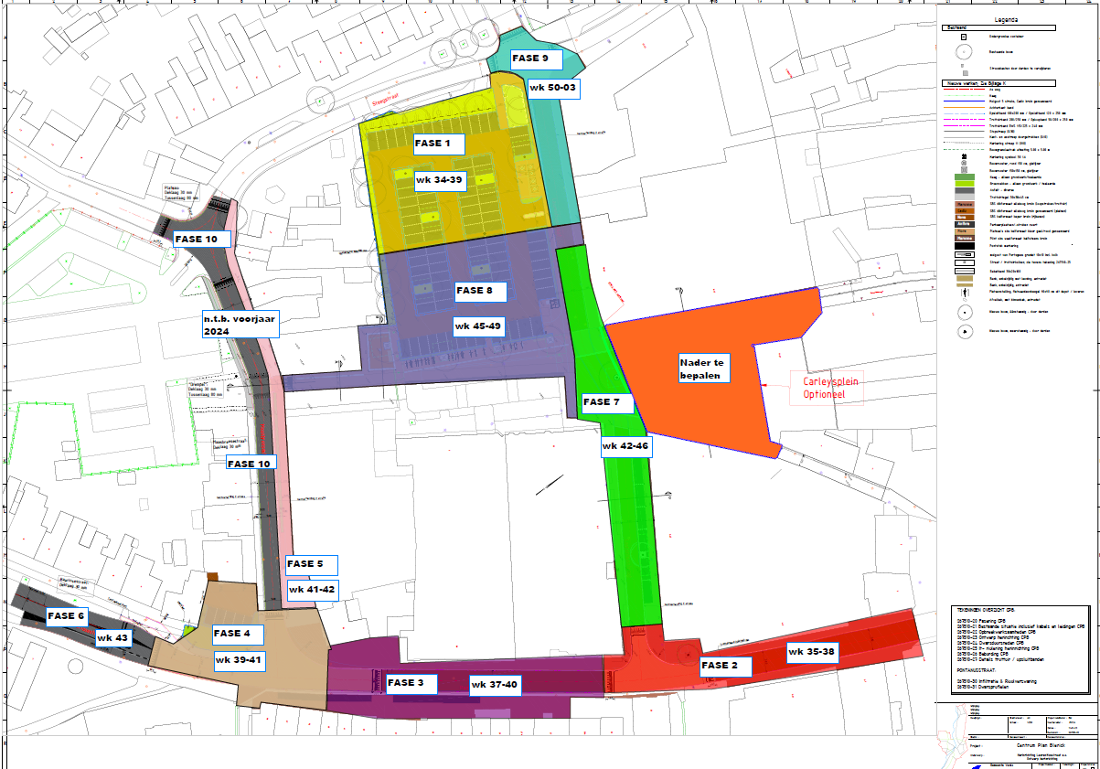 Plattegrond werkzaamheden centrum Blerick